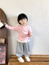 班喜迪女童長(cháng)袖t恤春裝2026新款洋氣兒童上衣寶寶公主衣服春秋裝打底衫 粉色 90 曬單實(shí)拍圖