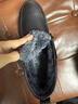 啄木鳥(niǎo)冬季牛皮羊毛棉鞋男加絨保暖中老年爸爸鞋大碼45-48寬腳舒適皮鞋 黑色/系帶 40 曬單實(shí)拍圖