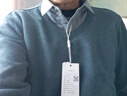 羅蒙（ROMON）針織衫男士加絨保暖中青年襯衫領(lǐng)冬季商務(wù)休閑毛衣609墨綠 曬單實(shí)拍圖