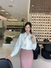 皓梵潔襯衫女白襯衫女白襯衣正裝通勤職業(yè)裝雪紡長(cháng)袖女士法式襯衫次日達 白色 M 建議（95-110斤） 曬單實(shí)拍圖