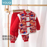 優(yōu)奇寶寶衣服秋冬加絨加厚套裝滿(mǎn)月白天周歲禮服嬰兒過(guò)年拜新年裝 曬單實(shí)拍圖