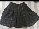 芭比女童冬季裙子秋冬格紋毛呢半裙校園風(fēng)百褶裙BY010 藏藍色 140 曬單實(shí)拍圖