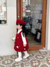 G.duck小黃鴨童裝拜年服女童連衣裙秋冬季2026新款加絨背心裙兩件套兒童 紅 80 適合9-12月(75-85cm) 曬單實(shí)拍圖