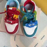 奇諾鼠【官方正品】鴛鴦豆學(xué)步鞋春秋親子鞋兒童板鞋男女童中大童寶寶鞋 紅藍鴛鴦豆(高幫單里) 28 碼(適合腳長(cháng)16.8-17.4cm) 曬單實(shí)拍圖