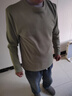 凡客誠品（VANCL）華夫格圓領(lǐng)長(cháng)袖T恤男冬季肌理感加絨保暖青少年打底衫 棕櫚綠 L 曬單實(shí)拍圖