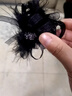 兩世歡羽毛抓夾女2025新款蝴蝶結黑色后腦勺秋冬高級感鯊魚(yú)夾毛毛發(fā)夾 黑色金色珠珠8cm 曬單實(shí)拍圖
