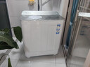 海爾（Haier）半自動(dòng)波輪洗衣機12公斤家用老式雙桶玻璃上蓋洗脫分離【25年新品】一級能效 XPB120-86A9 曬單實(shí)拍圖