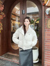Calvin KleinJeans【防風(fēng)防水】秋冬女士休閑ck輕暖90絨短款立領(lǐng)羽絨服外套 VDV-米白 S 曬單實(shí)拍圖