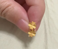 周六福足金999四葉草黃金耳釘女生日禮物AA096009 一對 約0.76g新年禮物 曬單實(shí)拍圖