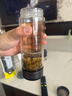 水宜生茶水分離杯鈦杯雙層玻璃杯防燙透明水杯高檔商務(wù)泡茶杯男士便攜 鈦晶版【紳士灰】370ml 曬單實(shí)拍圖
