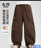 左西男童加絨褲子保暖2025新款兒童冬裝加厚燈芯絨長(cháng)褲潮 咖棕色 150 曬單實(shí)拍圖