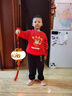 G.duck兒童新年衛衣套裝2026春節新款馬年本命年衣服男女紅色喜慶拜年服 紅衛衣-黑長(cháng)褲-金馬囎?！敬呵铩?薄款 100 cm 曬單實(shí)拍圖