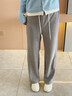 英氏（YEEHOO）英氏秋冬孕婦褲內里磨毛收腿直筒兩穿運動(dòng)褲腰圍可調節全孕期可穿 灰色【加絨款 -5°C-10°C】 M【建議體重90-110斤】 曬單實(shí)拍圖