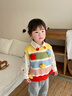 嘟嘟家兒童馬甲卡通秋冬寶寶背心秋裝男童坎肩女童馬夾無(wú)袖衣服紅色童裝 彩虹系條紋 90 曬單實(shí)拍圖