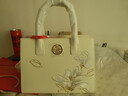 PmSix女包媽媽禮物實(shí)用送母親輕奢國風(fēng)刺繡手提大容量牛皮單肩斜挎包 曬單實(shí)拍圖