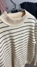 百圖betu女裝冬季新款毛衣一體絨條紋色織寬松套頭毛衫女2411T34 黑白條 M 曬單實(shí)拍圖