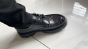 海瀾之家（HLA）皮鞋男士英倫風(fēng)厚底增高商務(wù)休閑德比鞋HAAPXM3EBI302 黑色39 曬單實(shí)拍圖