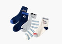 嘟嘟家男童襪子五雙裝春季女童中筒襪春款寶寶無(wú)骨襪運動(dòng)兒童襪 藏青 S 曬單實(shí)拍圖