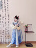 G.duck漢服女童秋冬連衣裙2025新款拜年服兒童國風(fēng)古裝斗篷古風(fēng)公主裙 藍色襦裙+藍色斗篷 130 cm 曬單實(shí)拍圖