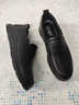 強人3515一腳蹬皮鞋男頭層牛皮商務(wù)休閑鞋低幫軟底透氣男單鞋 黑色 42 曬單實(shí)拍圖