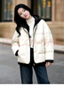百家好（Basic House）Basic House/百家好連帽短款羽絨服女冬季2025冬季新款休閑風(fēng)外套 米白色 S 曬單實(shí)拍圖