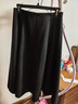 歌莉婭針織半身裙2025新款秋冬流行穿搭彈力八片裙高腰傘裙1EDL2D110 03X黑色花灰雙色 S 曬單實(shí)拍圖