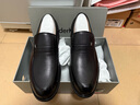 蜘蛛王 SPIDER KING 皮鞋男英倫透氣套腳商務(wù)正裝頭層牛皮低幫中老年爸爸皮鞋 790240A 黑色 40  曬單實(shí)拍圖