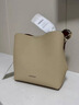 紅谷包包女包新款氣質(zhì)簡(jiǎn)約牛皮單肩包時(shí)尚百搭水桶包女新年禮物 米黃 曬單實(shí)拍圖