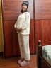 英氏（YEEHOO）10A抑菌月子服冬款純棉哺乳睡衣加厚空氣棉孕婦家居服套裝 冰淇淋 圓領(lǐng)系扣款 L【推薦體重120-140斤】 曬單實(shí)拍圖