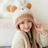 兒童帽子2025冬季新款女童毛絨帽寶寶可愛(ài)護耳帽保暖超萌套頭帽 兔子結子毛絨護耳帽-粉色 建議2-9歲（帽圍47-54cm） 曬單實(shí)拍圖