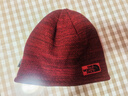 北面加厚抓絨帽男女戶(hù)外護耳保暖 針織酒紅里絨深藍 曬單實(shí)拍圖