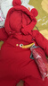 巴拉巴拉balaOne嬰兒連體衣寶寶羽絨服冬裝2025新款外出抱衣爬服 紅色小熊-白鴨絨 100 cm-充絨量115g 曬單實(shí)拍圖