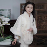 啄木鳥(niǎo)2025秋冬新款披肩女仿水貂絨加厚斗篷百搭婚慶禮服披風(fēng)保暖短外搭 白色 80-160斤可穿 均碼 曬單實(shí)拍圖