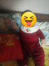 babylove【紡軟織柔】嬰幼兒連體衣寶寶純棉紅色哈衣周歲過(guò)年衣服帶圍嘴 曬單實(shí)拍圖