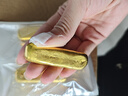 純金色孟加拉赤金金塊高品質(zhì)可火燒可融化不變色可二次 100克左右/3根 曬單實(shí)拍圖