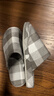 MUJI男女通用 棉法蘭絨 厚底拖鞋 男鞋女鞋秋冬季 灰色格紋 42 曬單實(shí)拍圖