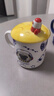 順祥吾皇萬(wàn)睡創(chuàng  )意蓋杯馬克杯情侶帶蓋早餐杯陶瓷杯子可愛(ài)水杯女友禮盒 400ml繽紛太空蓋杯（白色） 曬單實(shí)拍圖