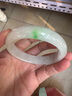 翡翠手鐲玉手鐲緬甸老坑冰糯種手鐲女款正圈油青飄花玉鐲子正品平安鐲 圈口59-60mm 曬單實(shí)拍圖