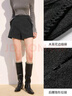 香影通勤輕職場(chǎng)短褲女高腰2025冬季新款氣質(zhì)灰色仿毛呢直筒闊腿褲 中灰 L 165/68A/110-125斤 曬單實(shí)拍圖