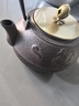 容山堂 蘇韻無(wú)涂層生鐵壺鑄鐵茶壺大容量大號砂鐵樹(shù)藤扇形龜甲紋 朱雀紋銅蓋生鐵壺 1200ml 曬單實(shí)拍圖