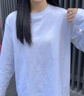 俞兆林白色長(cháng)袖t恤女春秋裝寬松衛衣疊穿內搭打底衫冬季純棉上衣 曬單實(shí)拍圖