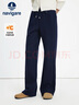 Navigare意大利小帆船磨毛加厚休閑褲女士2025秋冬新款褲子休閑簡(jiǎn)約直筒褲 海軍藍 M 曬單實(shí)拍圖