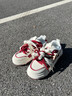回力女鞋加絨板鞋女秋冬爆款2025新款厚底增高運動(dòng)鞋女本命年紅鞋子女 白/酒紅 單層 【紅運加持，馬年平安】 37 曬單實(shí)拍圖