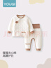 優(yōu)奇嬰兒衣服秋冬保暖寶寶高腰護肚夾棉打底衣分體內穿秋衣褲純棉套裝 曬單實(shí)拍圖