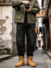 貴色高端美式復古工裝牛仔褲子男2025冬季新款寬松哈倫束腳休閑長(cháng)褲男 黑色 L  適合120-140斤 曬單實(shí)拍圖