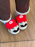 粵草超級瑪麗馬里奧男士棉拖鞋居家外穿2025秋冬新款加厚毛絨保暖棉鞋 紅色【超級瑪麗-馬里奧】包頭防撞 42-43 【偏小一碼】 曬單實(shí)拍圖