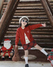 moonkids童裝女童過(guò)年衣服紅色毛衣裙子套裝冬季兒童新年戰袍搭配兩件套 19800紅色假兩件毛衣 120 cm 曬單實(shí)拍圖