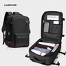 Landcase背包旅行包女大容量雙肩包男短途旅游包多功能電腦包5162黑色小號 曬單實(shí)拍圖