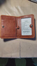 WILLIAMPOLO超薄真皮小卡包男士復古頭層牛皮卡夾駕駛證名片夾皮套迷你皮夾 棕色 5卡位 曬單實(shí)拍圖