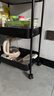甄嚴選推車(chē)置物架落地多層收納架宿舍移動(dòng)零食架廚房架子鐵藝帶輪儲物架 【加厚碳鋼】三層黑色送滑輪 曬單實(shí)拍圖